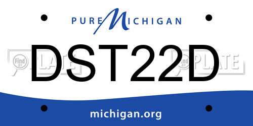 DST22D Michigan License Plate