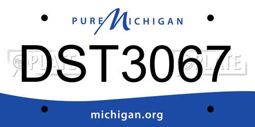 DST3067 Michigan License Plate