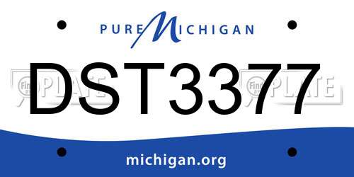 DST3377 Michigan License Plate