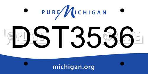DST3536 Michigan License Plate