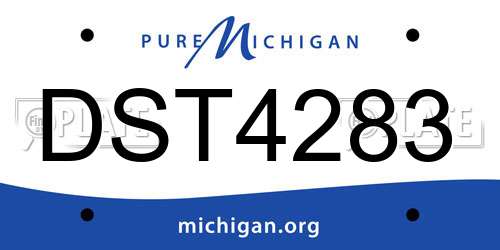 DST4283 Michigan License Plate