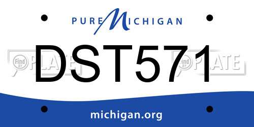 DST571 Michigan License Plate