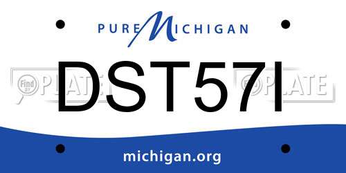 DST57I Michigan License Plate