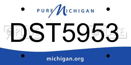 DST5953 Michigan License Plate
