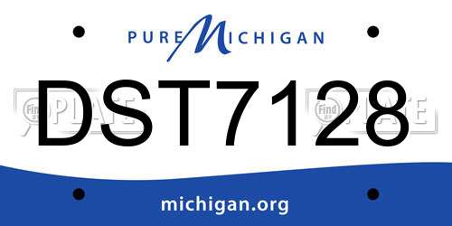 DST7128 Michigan License Plate