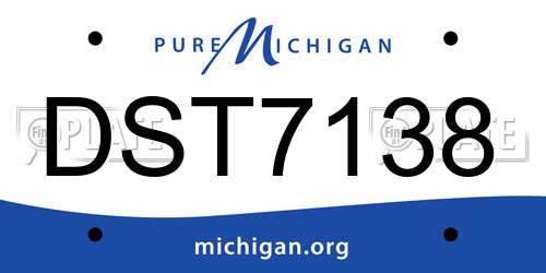 DST7138 Michigan License Plate