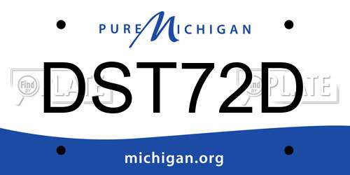 DST72D Michigan License Plate