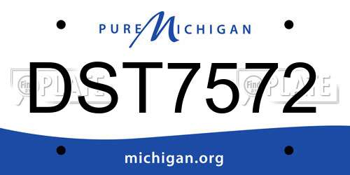 DST7572 Michigan License Plate