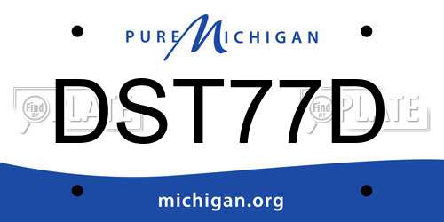 DST77D Michigan License Plate