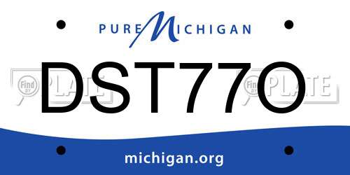 DST77O Michigan License Plate