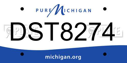 DST8274 Michigan License Plate