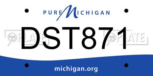 DST871 Michigan License Plate