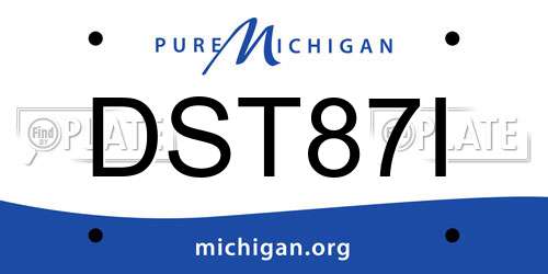 DST87I Michigan License Plate