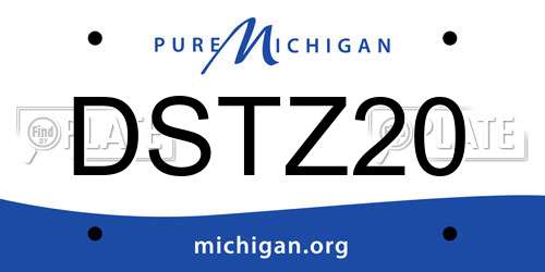 DSTZ20 Michigan License Plate