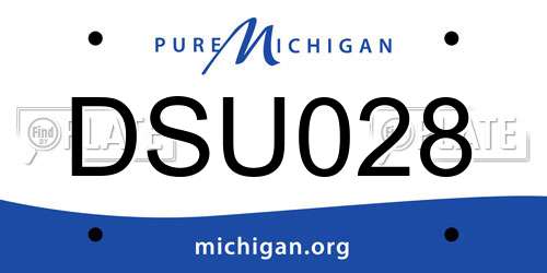 DSU028 Michigan License Plate