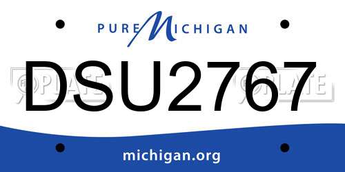 DSU2767 Michigan License Plate