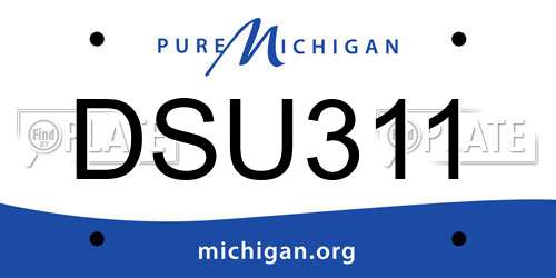 DSU311 Michigan License Plate