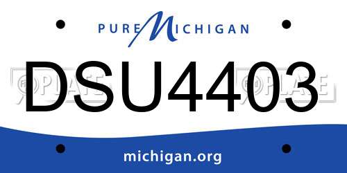 DSU4403 Michigan License Plate