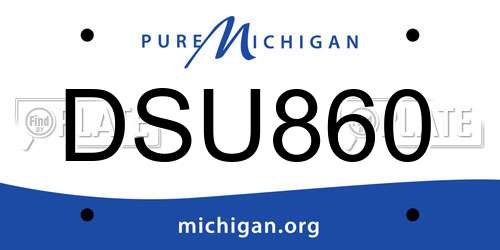 DSU860 Michigan License Plate