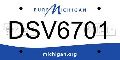 DSV6701 Michigan License Plate
