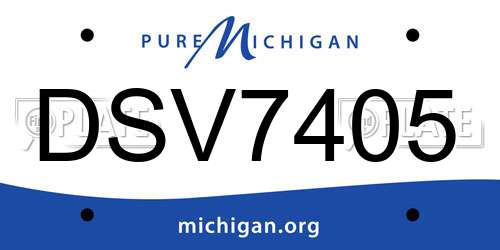 DSV7405 Michigan License Plate