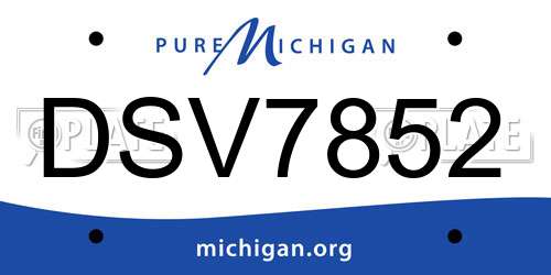 DSV7852 Michigan License Plate