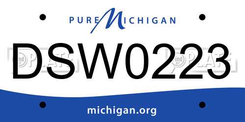 DSW0223 Michigan License Plate