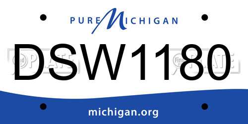 DSW1180 Michigan License Plate