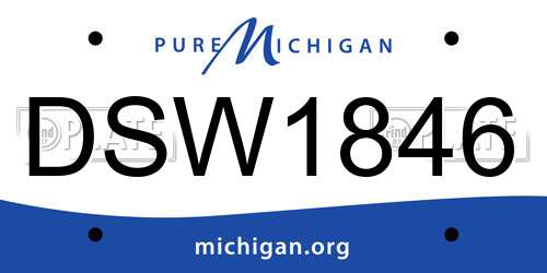DSW1846 Michigan License Plate