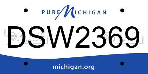 DSW2369 Michigan License Plate