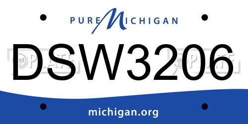 DSW3206 Michigan License Plate