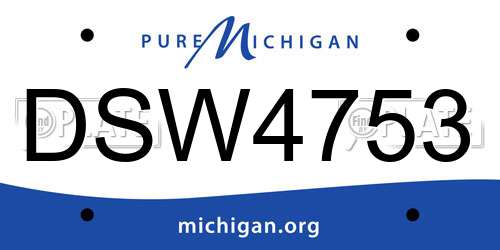 DSW4753 Michigan License Plate