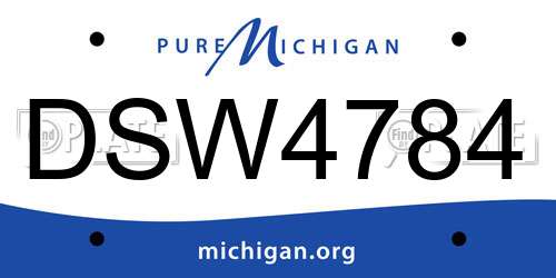 DSW4784 Michigan License Plate