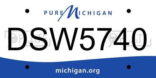DSW5740 Michigan License Plate
