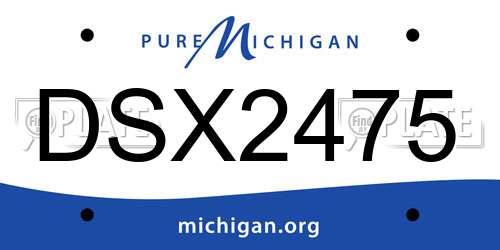 DSX2475 Michigan License Plate