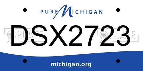 DSX2723 Michigan License Plate