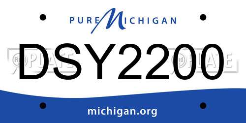 DSY2200 Michigan License Plate