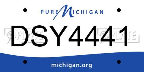 DSY4441 Michigan License Plate