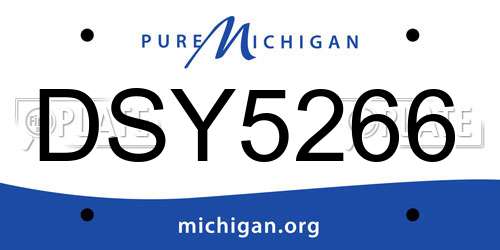 DSY5266 Michigan License Plate