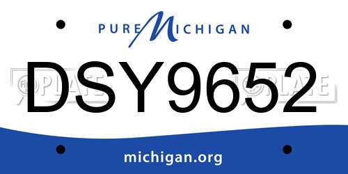 DSY9652 Michigan License Plate