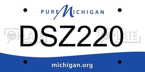 DSZ220 Michigan License Plate