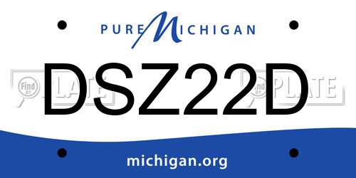 DSZ22D Michigan License Plate