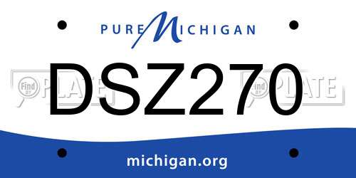 DSZ270 Michigan License Plate