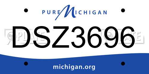 DSZ3696 Michigan License Plate