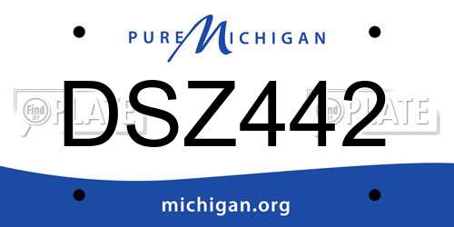 DSZ442 Michigan License Plate