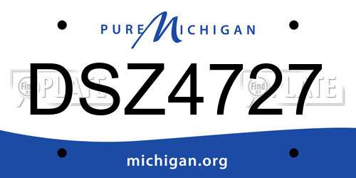 DSZ4727 Michigan License Plate