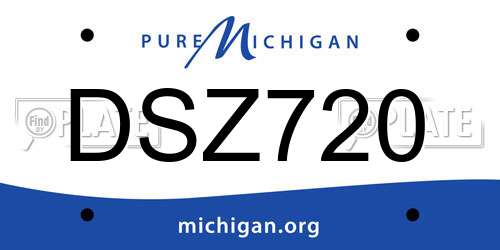 DSZ720 Michigan License Plate