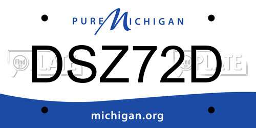 DSZ72D Michigan License Plate