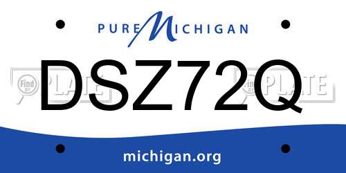 DSZ72Q Michigan License Plate