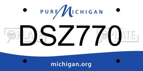 DSZ770 Michigan License Plate